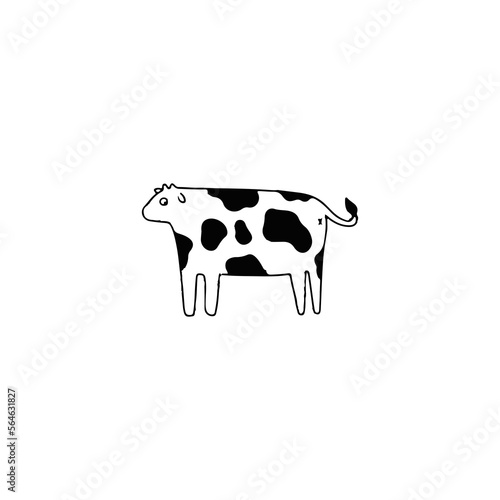 vector doodle cow illustration concept