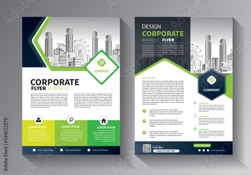 Brochure design, cover modern layout, annual report, poster, flyer in A4 with colorful triangles, geometric shapes for tech, science, market with light background