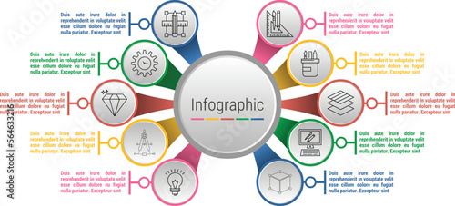 Vector Illustration for 10 Tabs Infographic