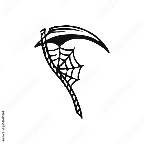 vector illustration of grim reaper scythe weapon