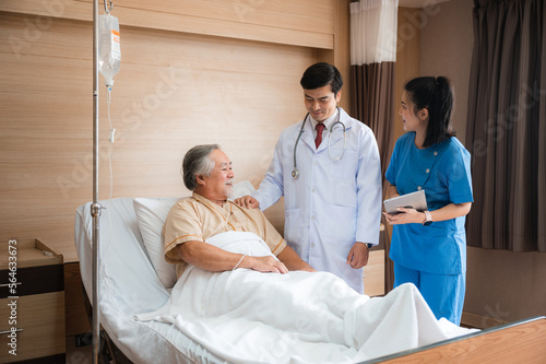 Senior male patient waiting...