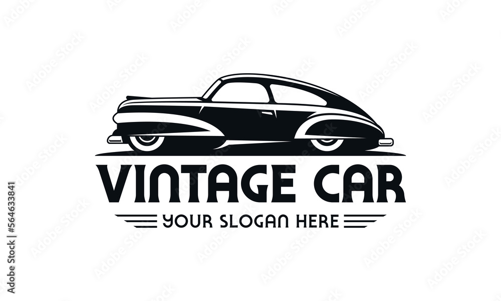 Vintage Car Vector Logo Template with the image of the retro classic ...