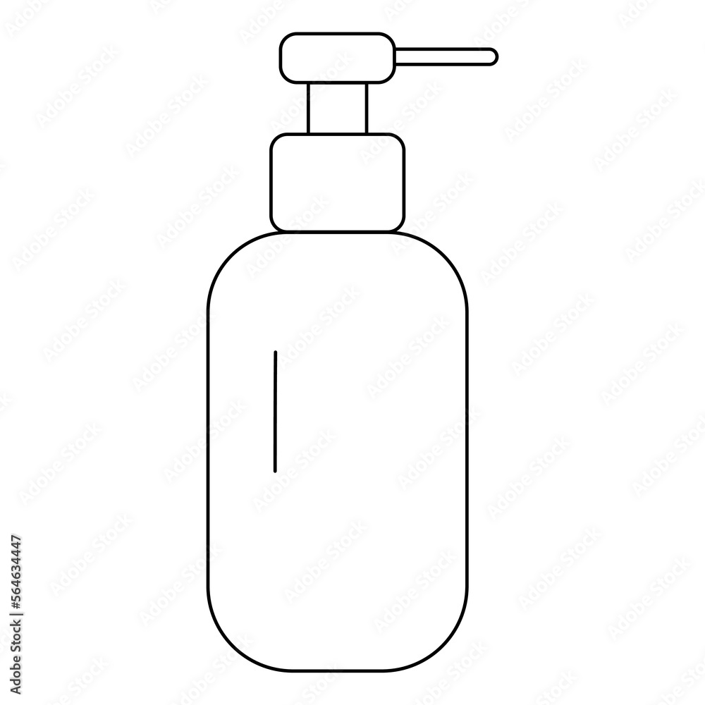 Obraz premium Monochrome stylish vintage soap in a soap dish,dispenser. Vector bathroom object in a simple line style