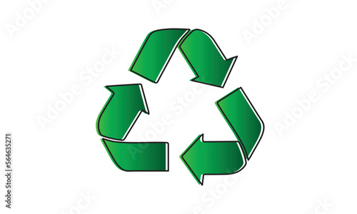 recycle symbol on white background
