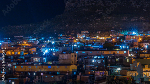 Imizamo Yethu settlement by night, Hout Bay, South Africa