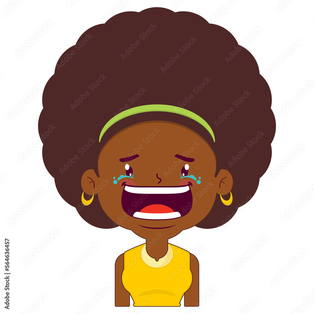 afro woman crying face cartoon cute afro woman crying face cartoon cute