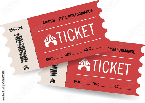 Two tickets to the circus, vector