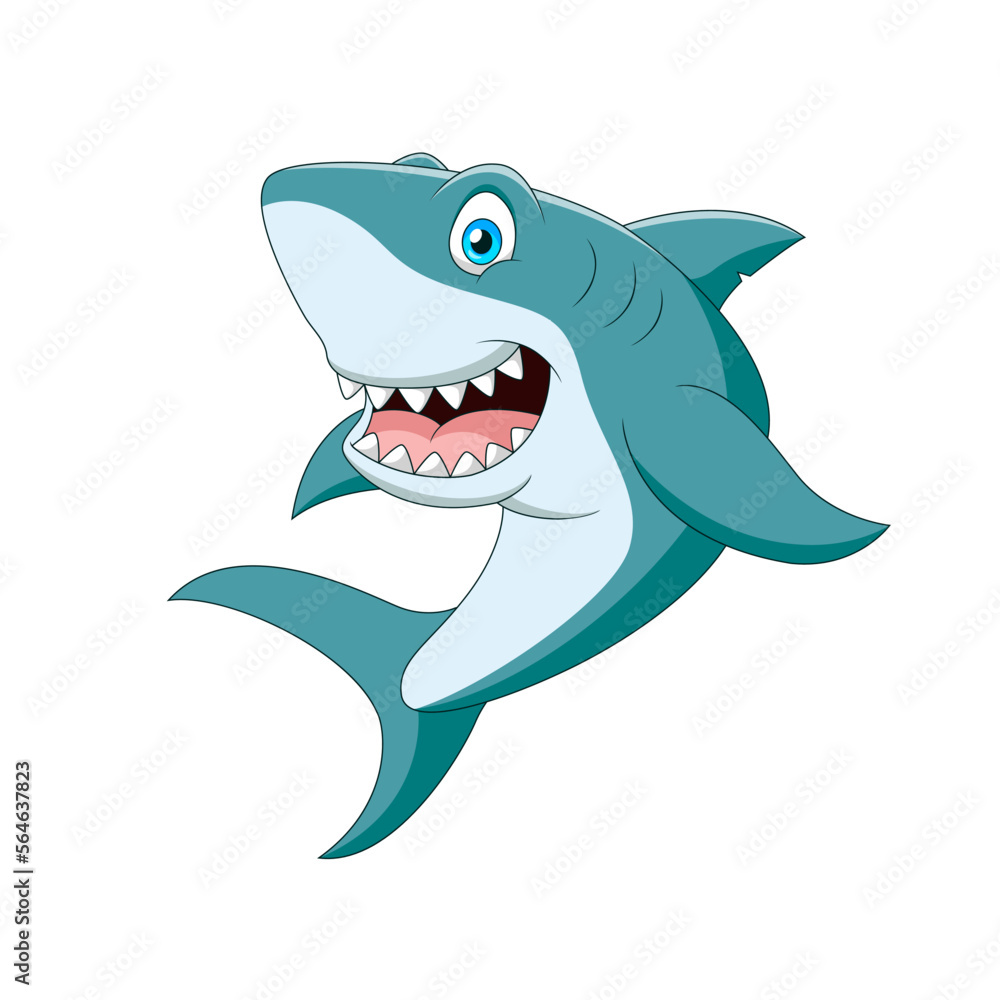 Cute shark cartoon vector illustration Cute shark cartoon vector illustration