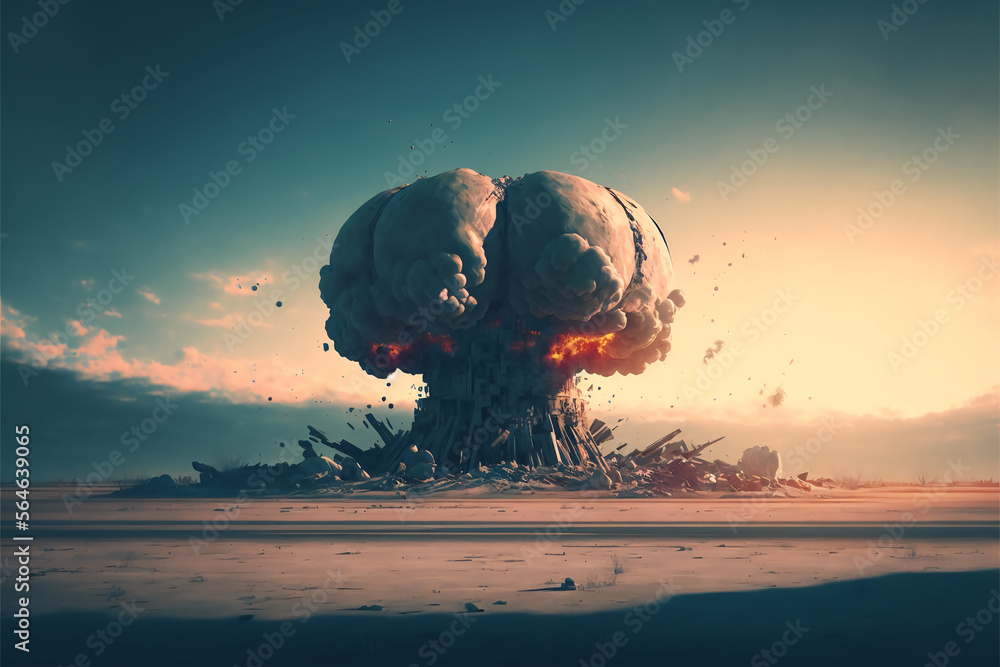 Atomic bomb, nuclear explosion, nuclear war. Generative AI. Stock ...