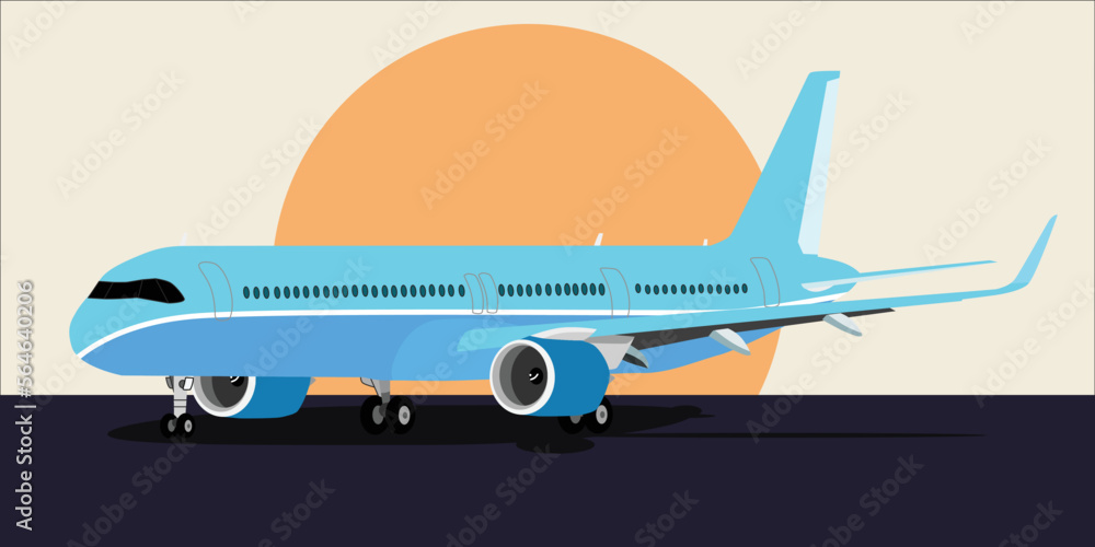 airplane on the airport illustration design in vector