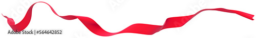 Smooth red ribbon on isolated background. 3d render.