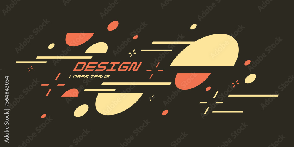 Obraz premium Composition with geometric shapes. Abstract background for design. Trendy stylish graphics
