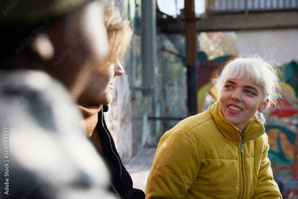 Smiling woman looking away Smiling woman looking away