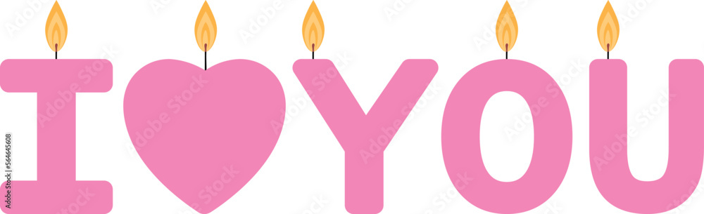 Candles i love you valentines vector illustration Candles i love you valentines vector illustration