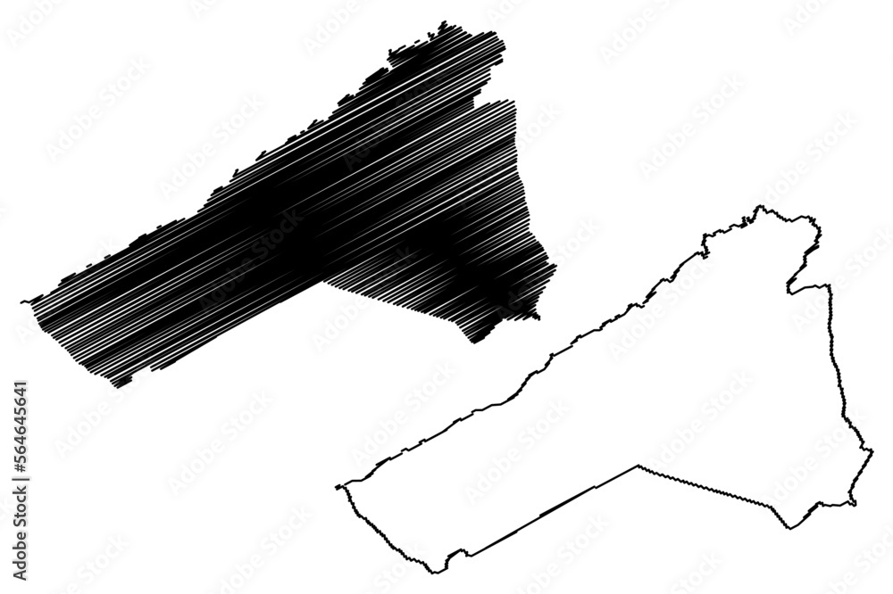 Santaluz municipality (Bahia state, Municipalities of Brazil, Federative Republic of Brazil) map vector illustration, scribble sketch Santaluz map