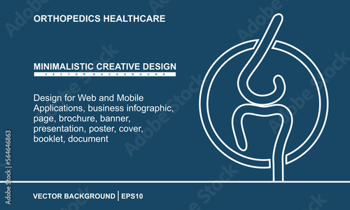 Orthopedics healthcare and medical clinic in linear style. illustration of hip, joint, shoulder, knee. Template Minimalist style for Web and Mobile Applications, business infographic, page, brochure