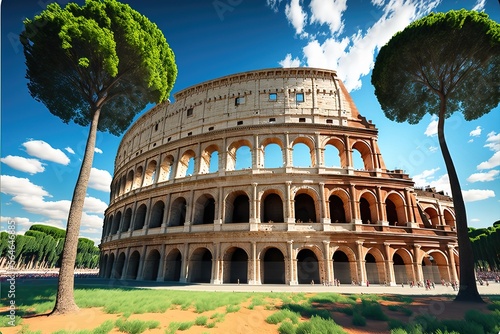 Colosseum Illustration Idea . Genarative AI