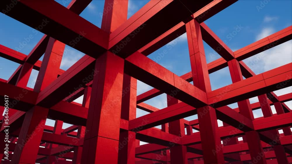 Red metal structure construction loop