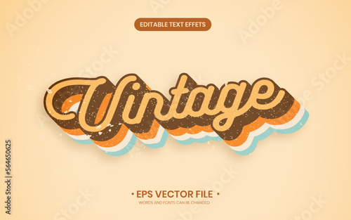 Retro, vintage text effect, editable 70s, and 80s text style