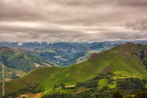 Fototapeta Naklejka Na Ścianę i Meble -  Mountain landscape, along the Way of Saint James. French Pyrenees