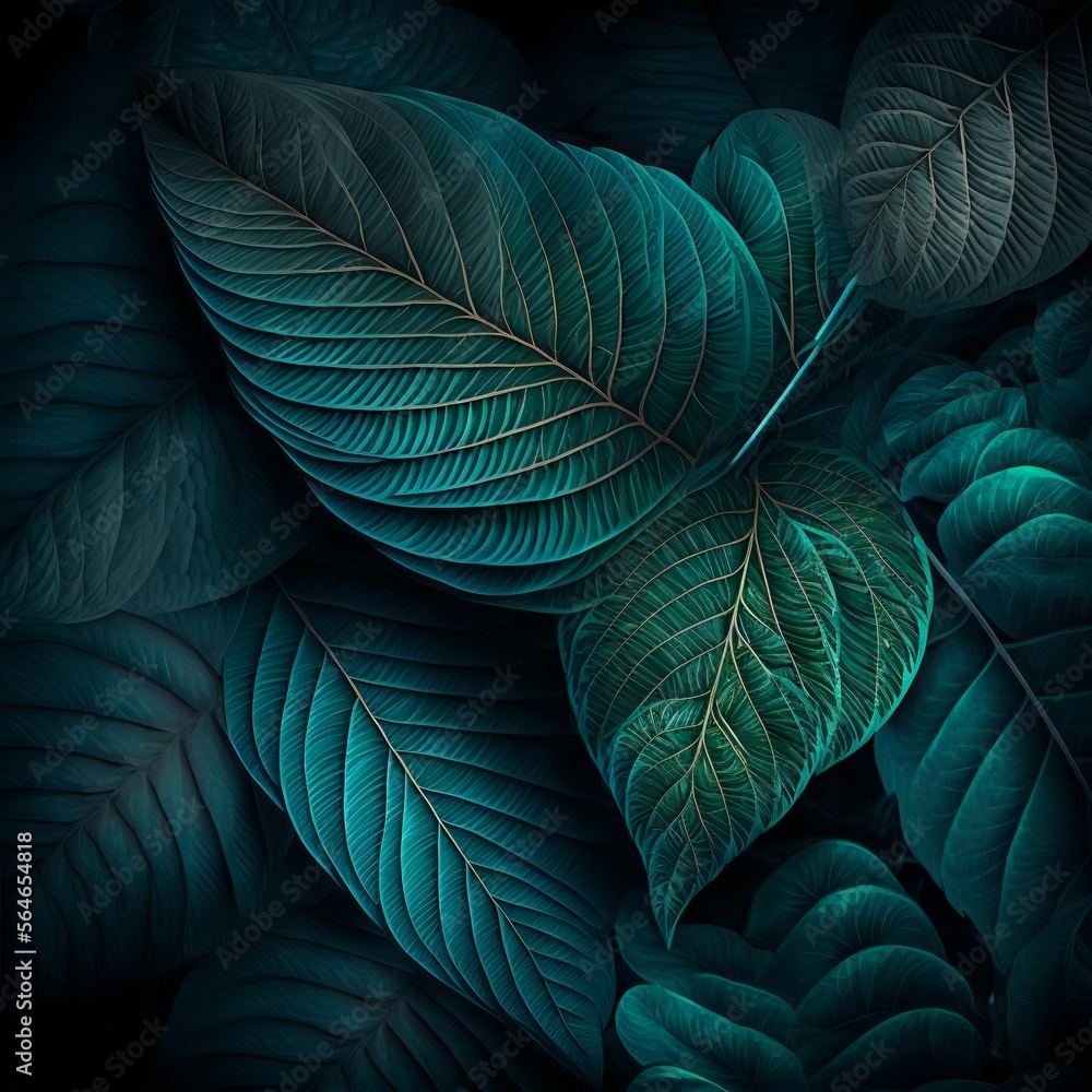 Obraz premium Luxury leaf texture. Closeup view of fantasy leaves.