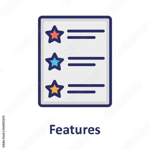 Features, list Vector Icon Fully Editable

