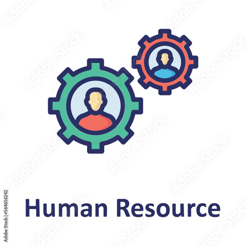 Cog, human resource Vector Icon which can easily modify or edit