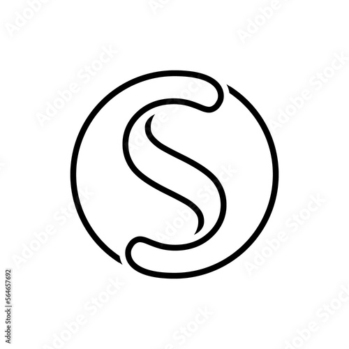 A simple S letter logo yin and yang style