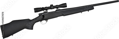 Obraz na płótnie High powered bolt action rifle w salonie