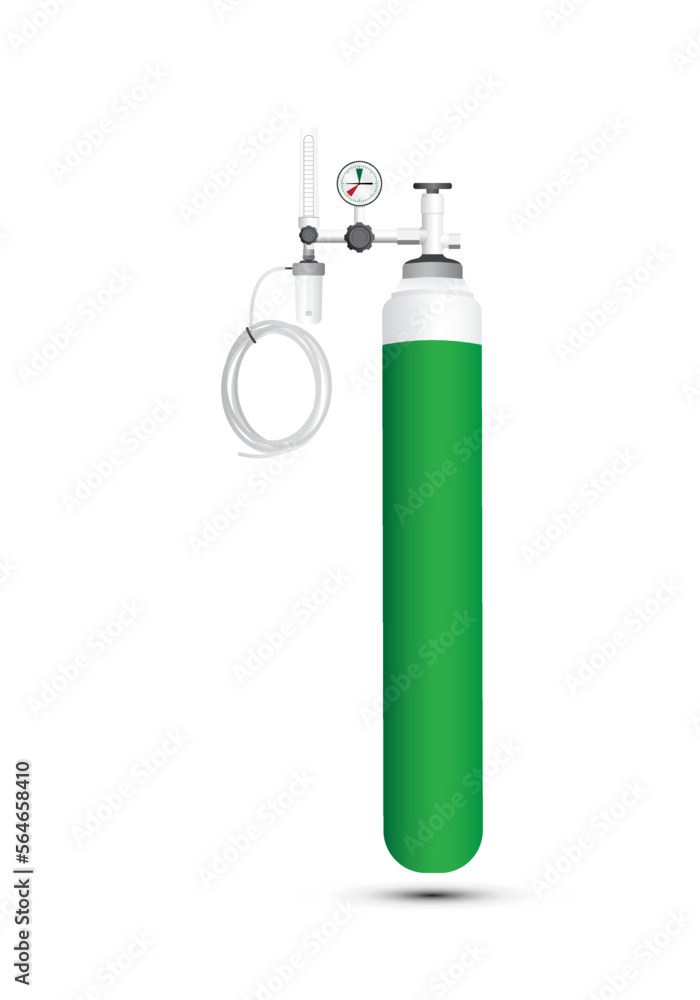 Oxygen cylinder tank vector isolated on white background Oxygen cylinder tank vector isolated on white background