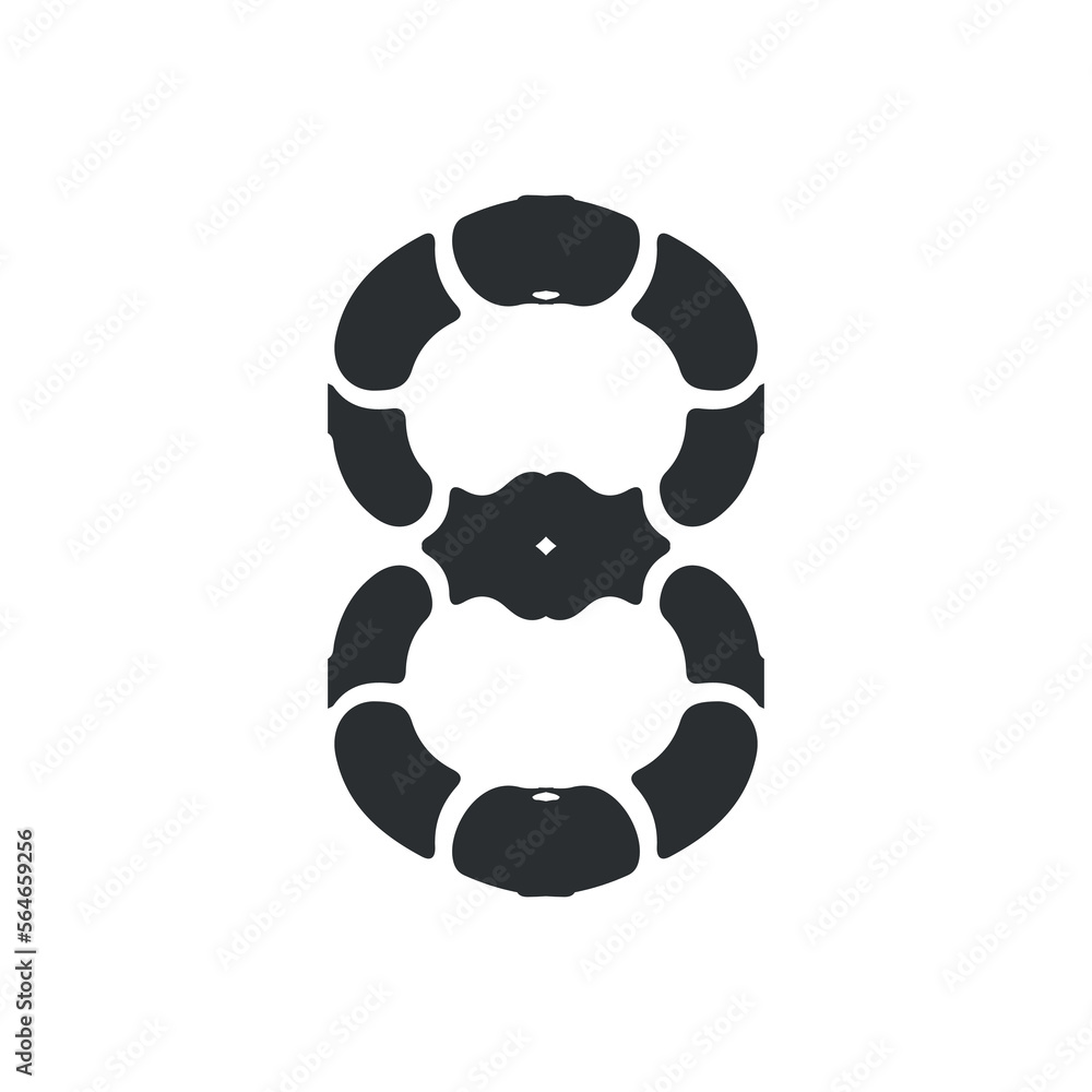 Obraz premium 8 icon. Simple style 8 march international women's day poster background symbol. 8 logo design element. 8 t-shirt printing. Vector for sticker.