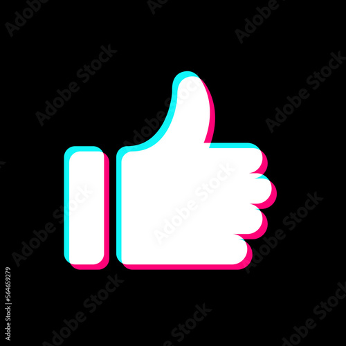 Thumb up icon popular social network style. Vector illustration