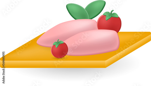 Chicken Fillet icon. 3d illustration from food market collection. Creative Chicken Fillet 3d icon for web design, templates, infographics and more