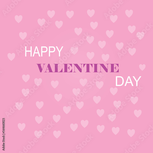 Happy Valentine day illustration banner background pink and white