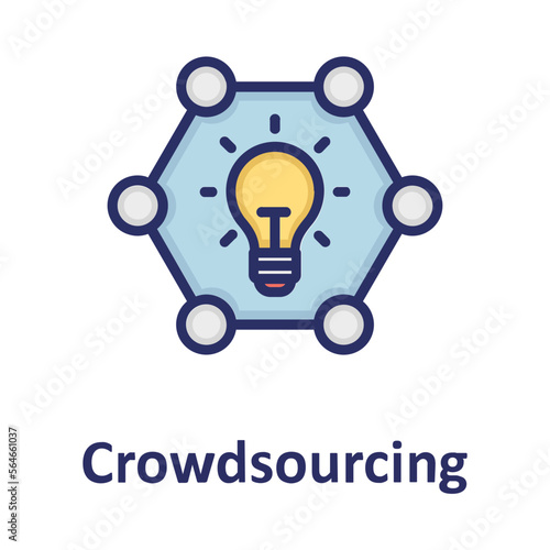 Bulb, crowdsourcing Vector Icon

