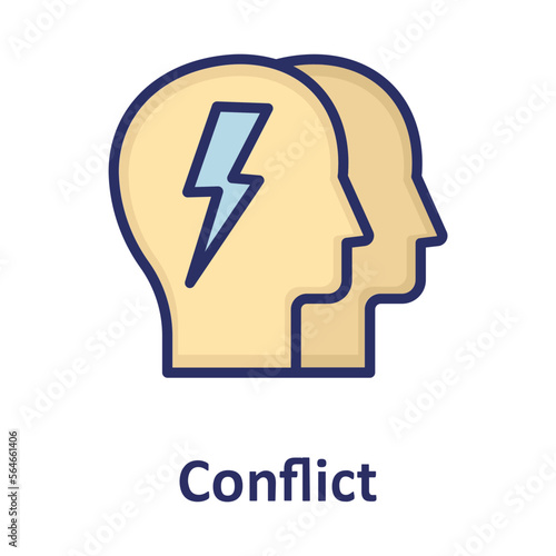 Business conflict, clash Vector Icon
