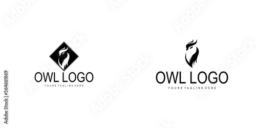 Creative owl logo design with modern style premium vector