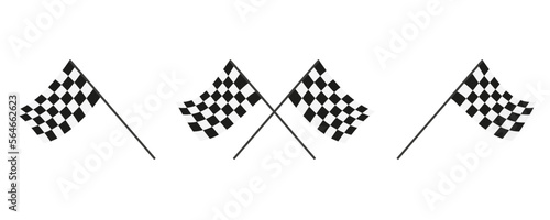 Racing flag icon vector. Chequered racing flags isolated. Vector illustration. EPS 10