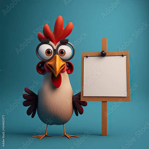 Cute Cartoon Rooster Charac...