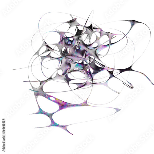 futuristic Abstract metallic shape 3d render. Element for design, advertising.