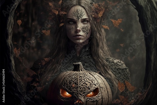 The Samhain Creature: A Wiccan Symbol of the Harvest Season. photo