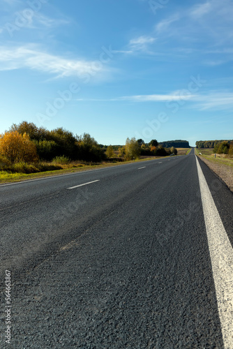 A straight highway without cars