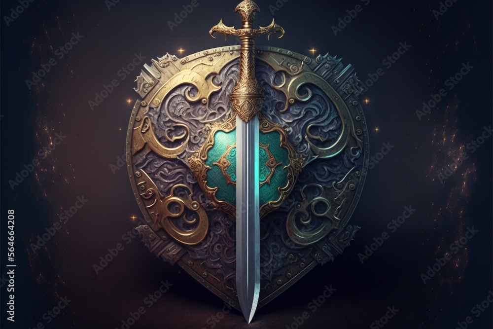 Sword and shield looking sturdy AI Generative