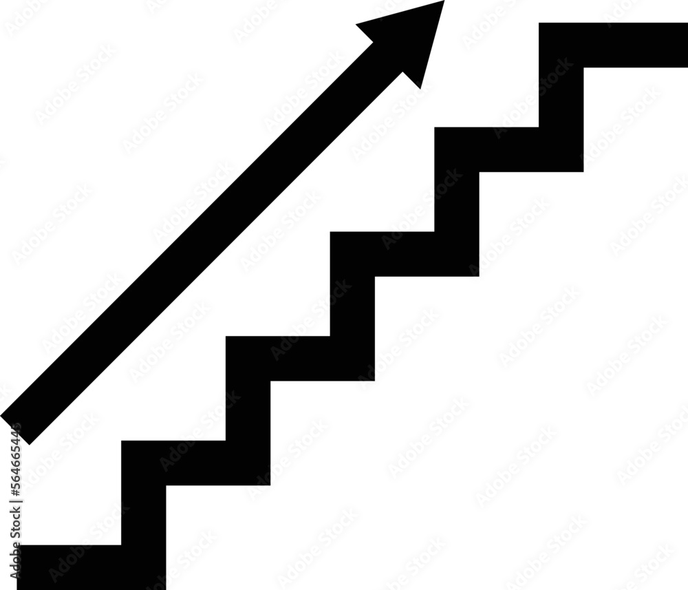 Symbol sign. Stairs up pictogram, stairs up sign Symbol sign. Stairs up pictogram, stairs up sign