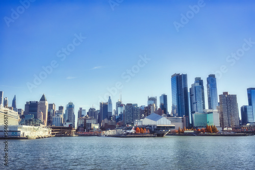 view of Manhattan skyline from Hudson river,New York © ververidis