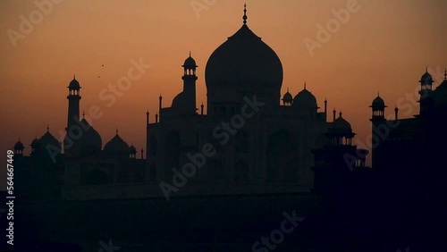 Sidew by side shot of Sunrise at Taj Mahal, Agra, India photo