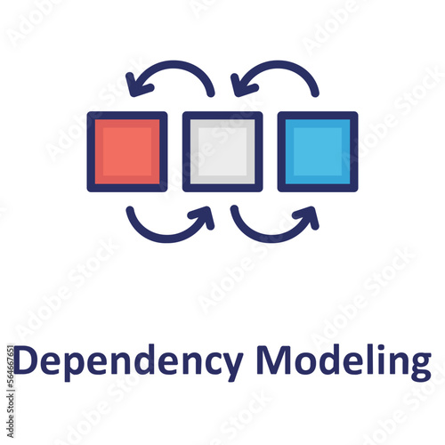 Cube, dependency modeling Vector Icon
