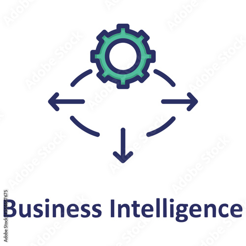 Bi, business intelligence Vector Icon

