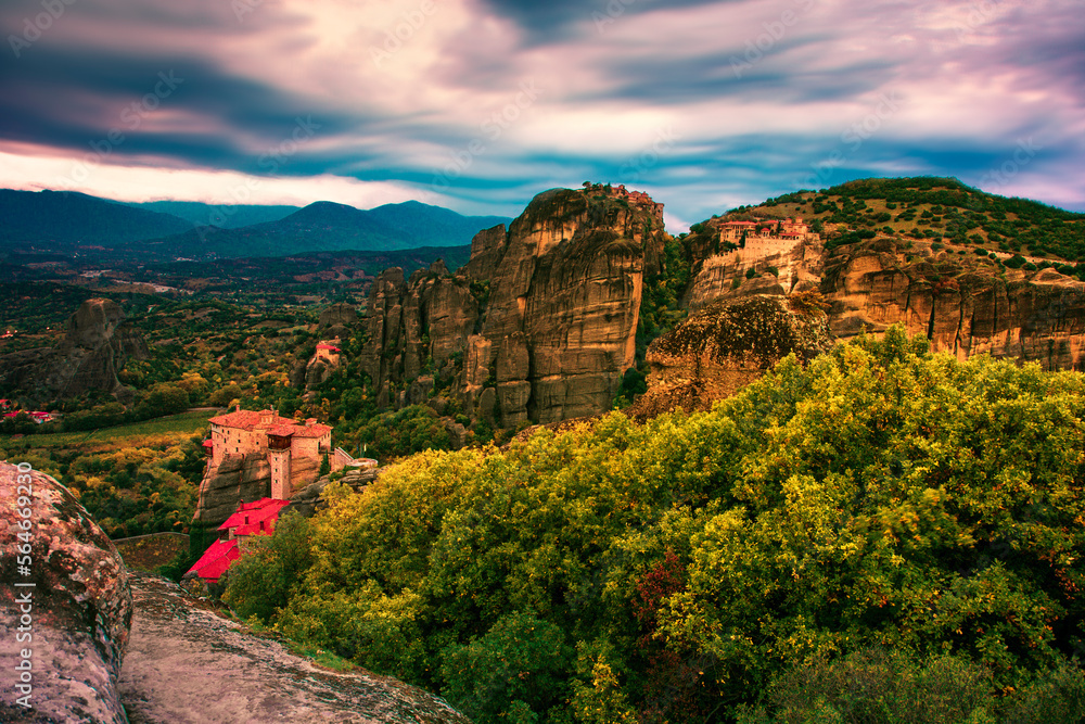 Greece - Meteora monastery in the mountains, popular place for tourists,...exclusive - this image is sold only on Adobe stock
