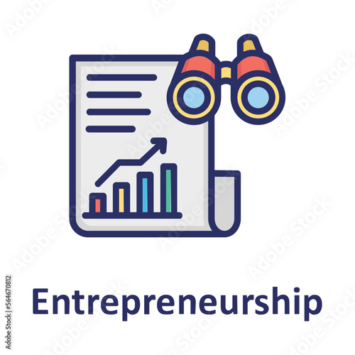 Binoculars, entrepreneurship Vector Icon
